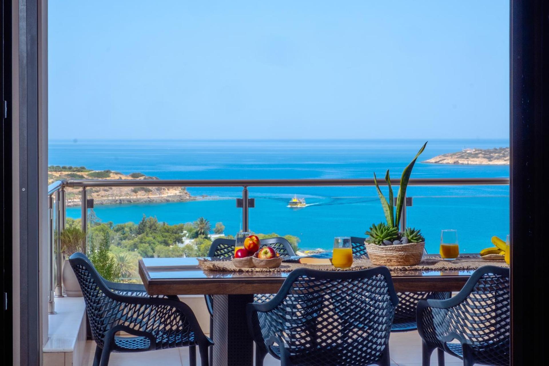 Thea Panoramic Sea View Apartment Agios Nikolaos  Exterior photo
